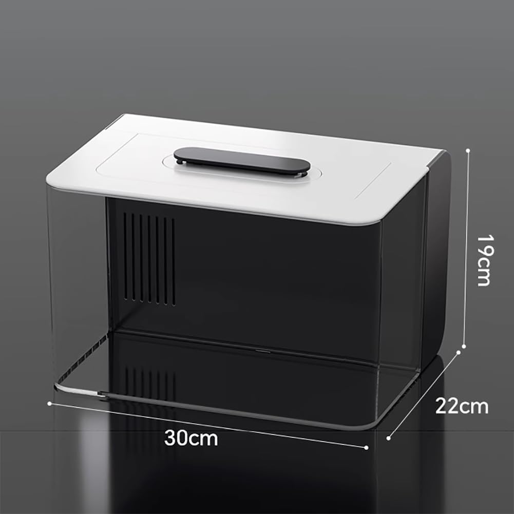 Kit De Acuario Acrílico Completamente Cerrado, Acuarios De Escritorio De Plexiglás, Tanque De Pescado Transparente HD con Luz, Todo En Un Tanque De Pescado Betta,with Decor
