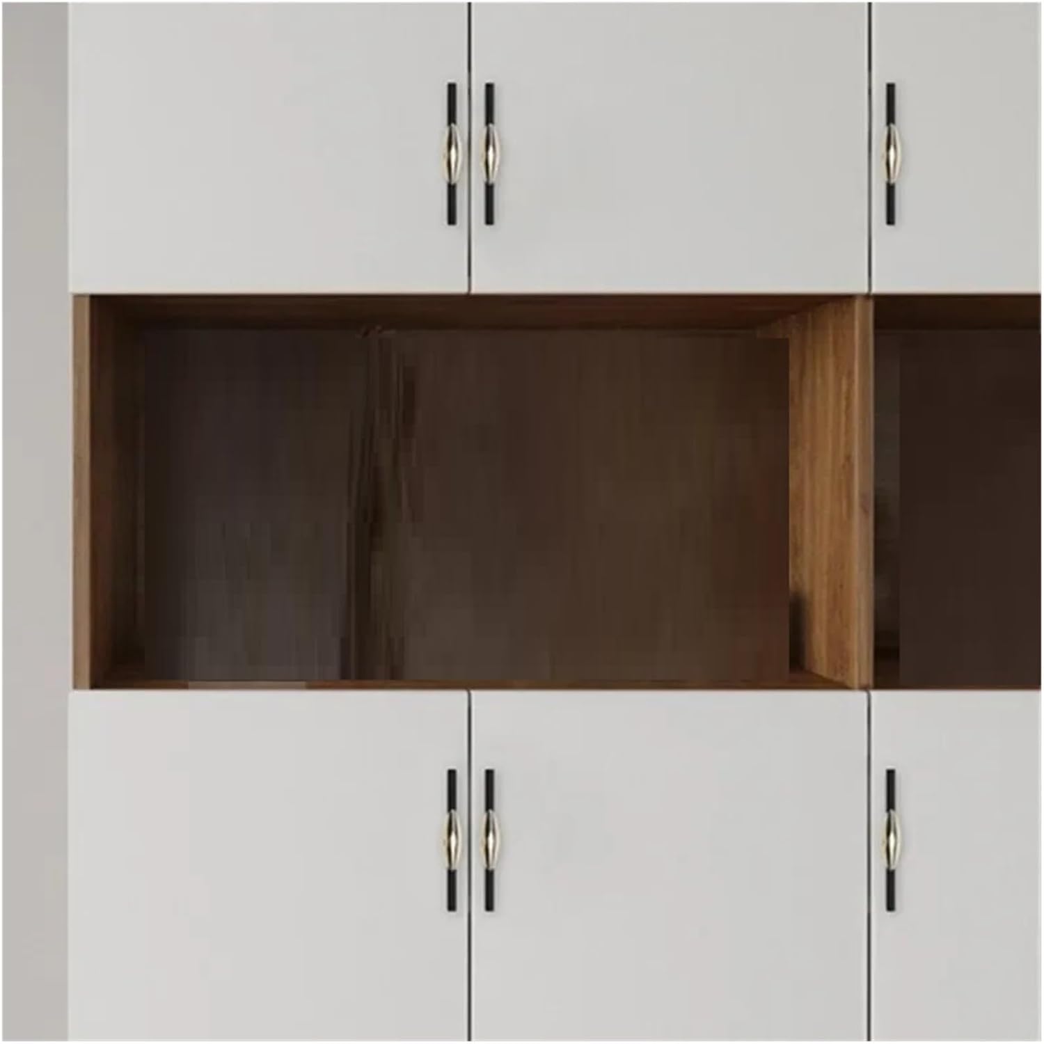 RHAIYAN 新しいアルミ合金黒キャビネット取手キッチン食器棚ハンドル引き出しノブゴールド長くキャビネットハンドルドア取手 (Co