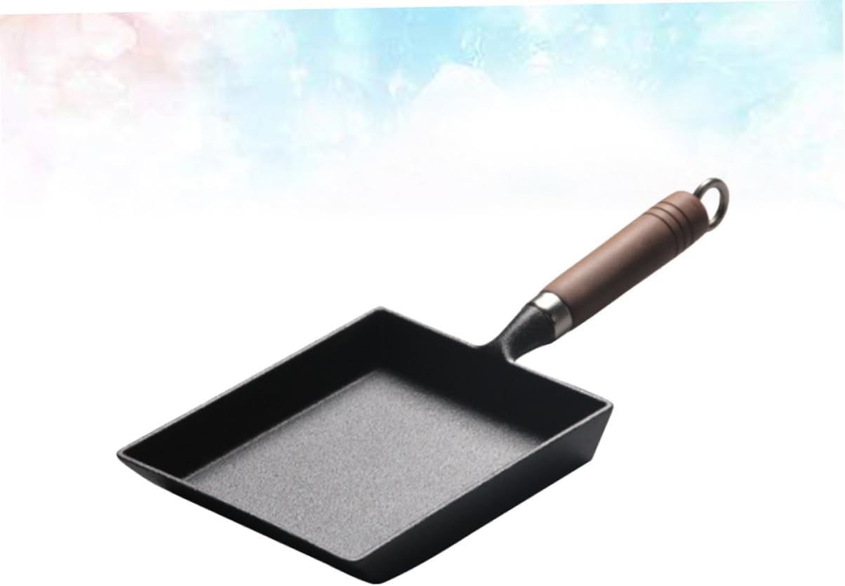 Hemoton Non-stick Rectangular Frying Pan Induction Cookware Nonstick Pot Frying Pan for Omelets Sandwiches Pancakes Home Kitchen Gadget Thickened Without Coating