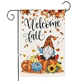 KamaLove - Bandera de jardín de otoño, decoración de Acción de Gracias de otoño al aire libre