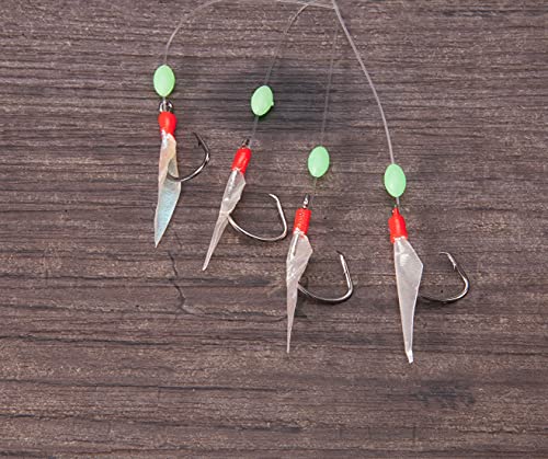 Aquantic Unisex - Erwachsene 10C4039507222307C10 Hering Circle Hook Vorfach III, Schnur 0,50mm, Hakengröße 8, 6 Oder 4, mit Echter Fischhaut (Größe 6), Bunt, Normal Cover