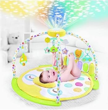 Sisliya Baby Gyms Playmat Music Activity Center Kick & Play Piano Gym Tummy Time Padded Mat for Newborns Baby Activity Gym Playmat