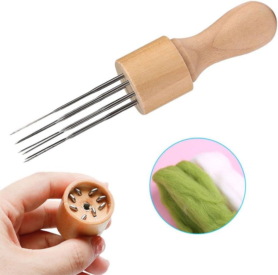 Handmade Pearl Cotton Finger Cots DIY Craft Felting Needles Eight Needles Wool Felt Tools Felt Needle - (Color: 1PC)