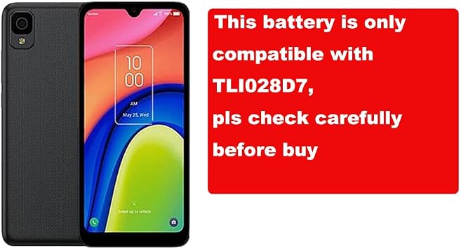 Replacement TLI028D7 Battery Compatible with Al-Catel 1B 2020, OT-5002A, OT-5002D, OT-5002D_EEA, OT-5002F, OT-5002H