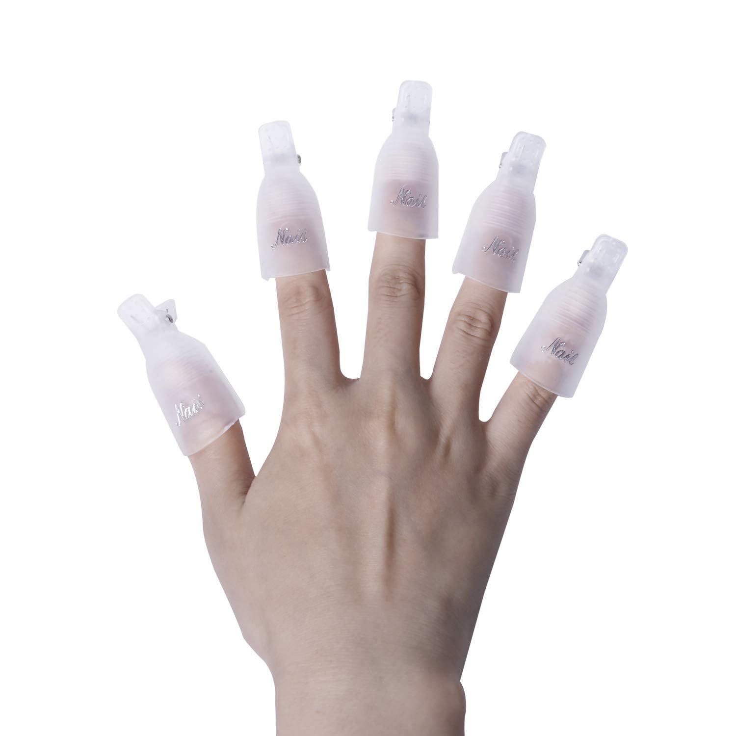 Cosluxe 10Pcs Professional Plastic Acrylic Nail Art Polish Remover Clips UV Gel Wrap Cleaner Soak Off Cap Clip white-image-32