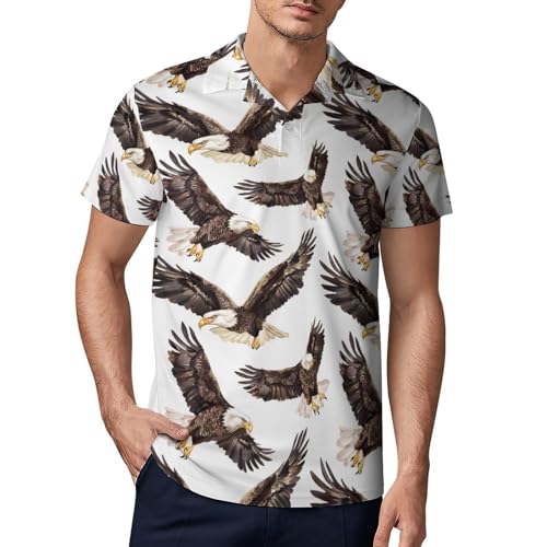 Flying Eagle Novelty Men's Short Sleeve Shirts Funny Golf Tennis Work T-Shirt Sport Tee M