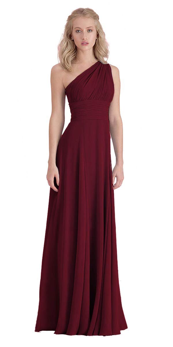Lecureler Convertible Prom Bridesmaid Dress Burgundy Size 10