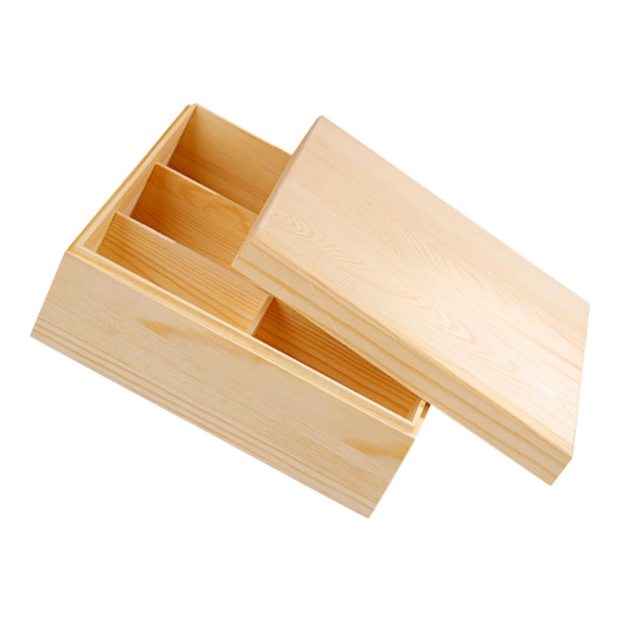 Scatola Porta Tè in Legno Scomparti, Organizer da Tavolo Quadrato