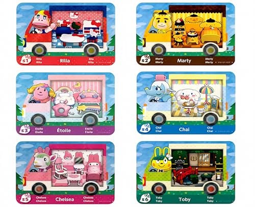 PEMY - Tarjetas NFC compatibles con Animal Crossing New Horizons - Lote de 6 aldeanos Sanrio Rares - Compatible con Nintendo Switch/Lite/2/New 3DS/Wii U - con caja de almacenamiento PEMY - Tarjetas NFC compatibles con Animal Crossing New Horizons - Lote de 6 aldeanos Sanrio Rares - Compatible con Nintendo Switch/Lite/2/New 3DS/Wii U - con caja de almacenamiento