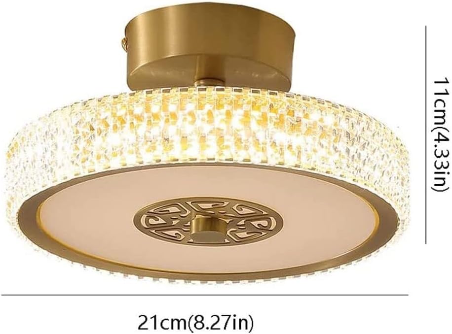 Modern LED Flush Mount Ceiling Light - Brass Mini Fixture for Indoor Use and Laundry Room