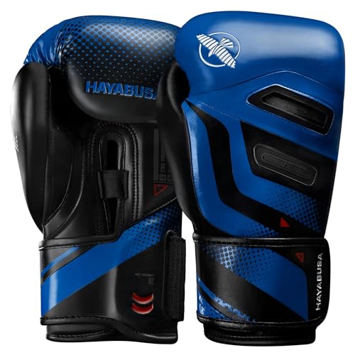 Hayabusa T3D Boxing Gloves for Men and Women Wrist and Knuckle Protection, Dual Splinted Wrist Support, Cloud-Like Knuckle Padding - Blue, 14oz