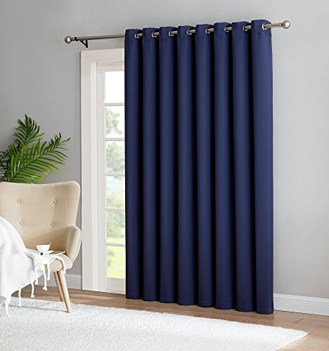 Warm Home Designs 1 Panel of Navy Blue Blackout Patio Door Curtains. Each Extra Wide, Extra Long Insulated Thermal Sliding Door or Room Divider Curtain is 102" X 96" in Size - N Navy Patio 96
