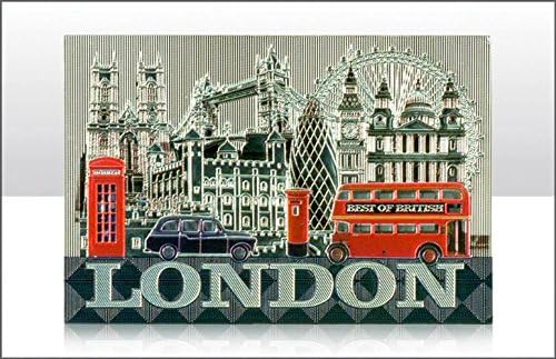 ELGATE - LONDON METALLIC FRIDGE MAGNETS - SOUVENIR, MONTAGE - FAMOUS SCENES - 9327
