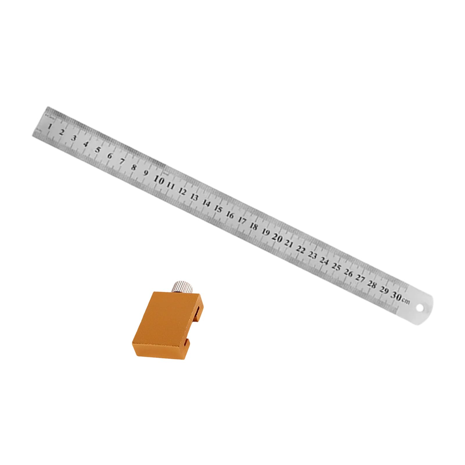 Hdoytxxm 30Cm 50Cm Golden Marking Ruler, Aluminum Alloy With Positioning Block For Woodworking Professionals Aluminum Alloy Carpenter Measuring Tool