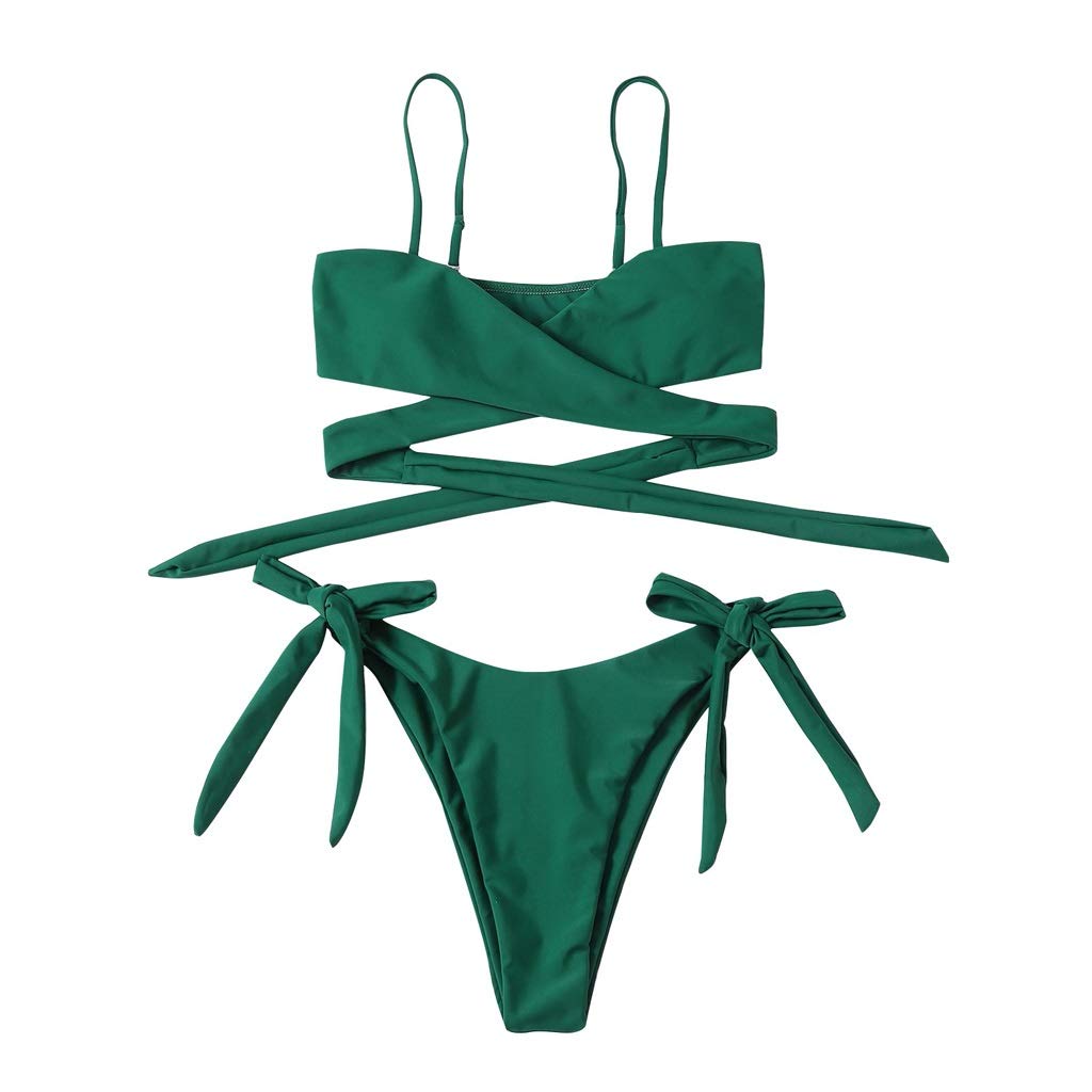 Bikini de couleurs divisées silhouette sculptée grâce au bas de maillot taille haute - 7