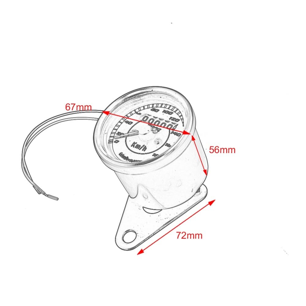 Contagiri contachilometri Tachimetro Universale Per Moto Nero/cromato LED Contachilometri Contachilometri Misuratore Miglio Per Per