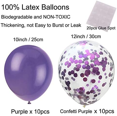 Recosis Birthday Party Decorations, Purple Party Decorations for Boy Girls Men Women Happy Birthday Banner, Curtains Paper Pompoms and Fans Garland Confetti Balloons for Birthday Party Decorations