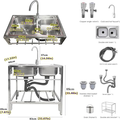 Évier portable pour restauration résistant à la rouille pour l'extérieur