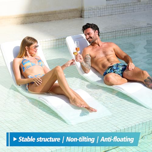 in Pool Lounge Chairs,Pool Lounge Chairs for Water Depths Up to 9”,Weather-Resistant Design,Tanning Chairs for Sun Shelves, Poolside & Beach Lounge Furniture for Outdoor Relaxation(1PC)