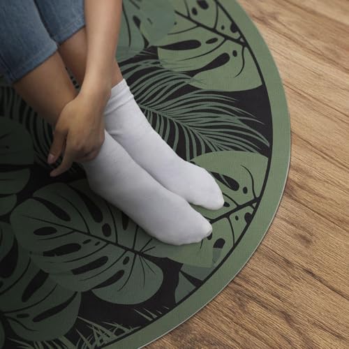 Tapis vinyle de cuisine rond ø100 cm idéal pour protéger le sol de la maison - 5