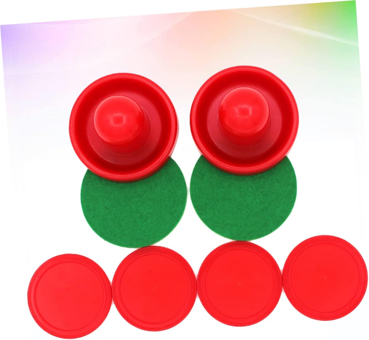 VANZACK 24pcs Air Hockey Equipment Replacement Pucks and Goalies for Game Tables Durable Red Sliders and Paddles for Thrilling Gameplay