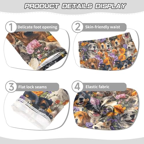 senya Girls Printed Leggings Yoga Pants Floral Dog Pattern for Kids in 4t to 10 Years, 4T3