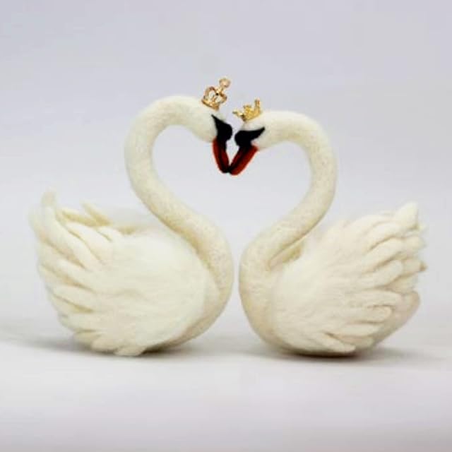MillyRose Crafts Swans Needle Felting Kit, Beginners Needle Felting, Great Needle Felting Gift