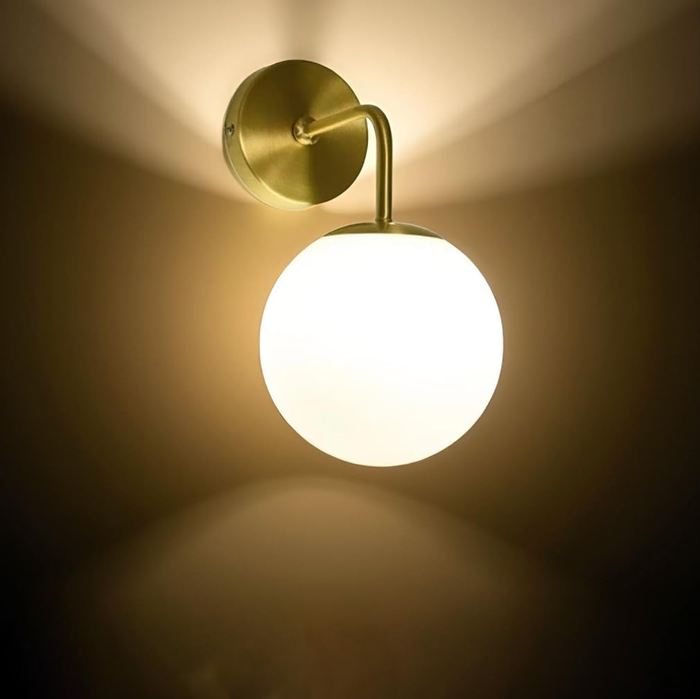 Wall Lights for Living Room Decoration, Wall Lamps for Bedroom, Diwali Home Decoration Items/Bedside/Mirror Side lamp (Up & Down Lighting), Gold Electroplating