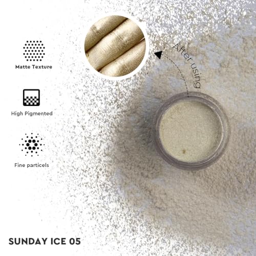 Image of C2P Pro Eyeshadow Pigment for Eye Makeup - 2g | Long-Lasting and Highly Pigmented Loose Precious Pigments with Metallic Effect | Cosmetics For Women and Girls (Sunday Ice 05, 02 Gram)
