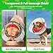 Upgraded Inflatable Dog Cone Collar with Transparent Anti-Licking Shield, Adjustable Elizabethan Collar for Medium Large Dogs, 2-in-1 Design with Detachable Shield and Soft Padding (M+, Watermelon)