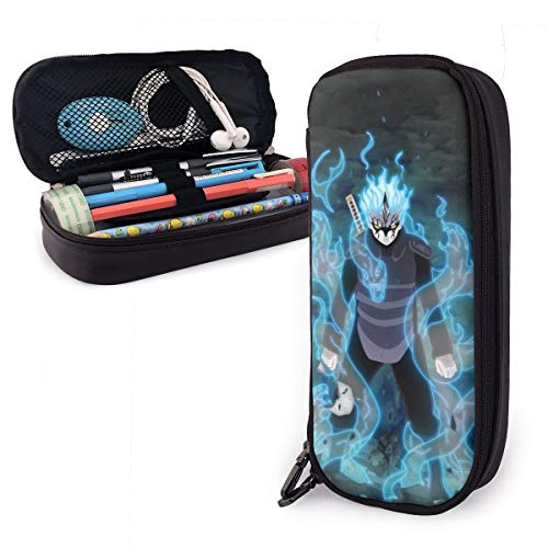 Preisvergleich Produktbild Anime Naruto Federmäppchen, Leder, großes Fassungsvermögen, Federmäppchen mit robustem Reißverschluss für Schreibwaren und andere Schulbedarf