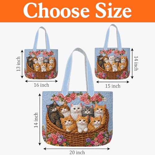 Bolso Tote Acolchado Personalizado para Amantes de Gatos miniatura 7