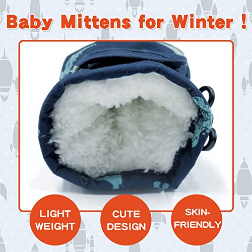 Image of BAVST Toddler Waterproof Mittens Fleece Lined Baby Boys Girls Winter Warm Glove Kids Snow Infant Ski Mitten for 3M-5T