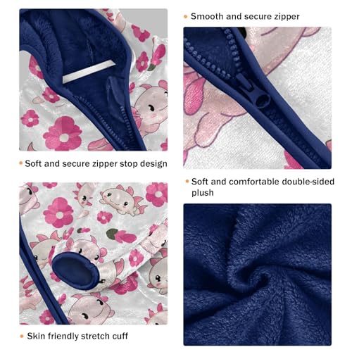 Cute Capybara Fruits Black Toddler Fleece Jacket Girl Boys Hooded Fleece Jacket Coat Warm Outwear Zip-up 3-10T,13