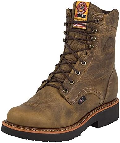Justin Blueprint 8" Work Boots for Men - Round Toe Full-Grain Leather Lace-Up Upper with Oil- and Slip-Resistant Rubber Outsole - Image 4