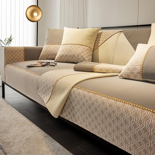 Funda de sofá chenilla en forma L lavable gris y protectora de muebles 2
