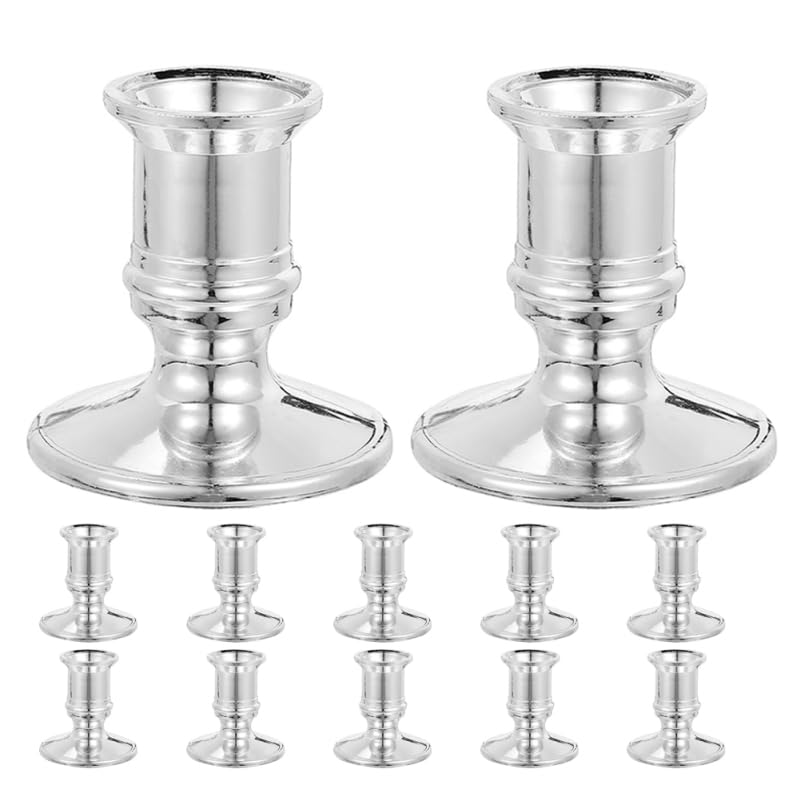 Yardenfun Electronic Candleholders for Dinner Table Decorations Compact 2.36 Inch Candlestick Holders Ideal for Weddings Parties and Home Ambiance