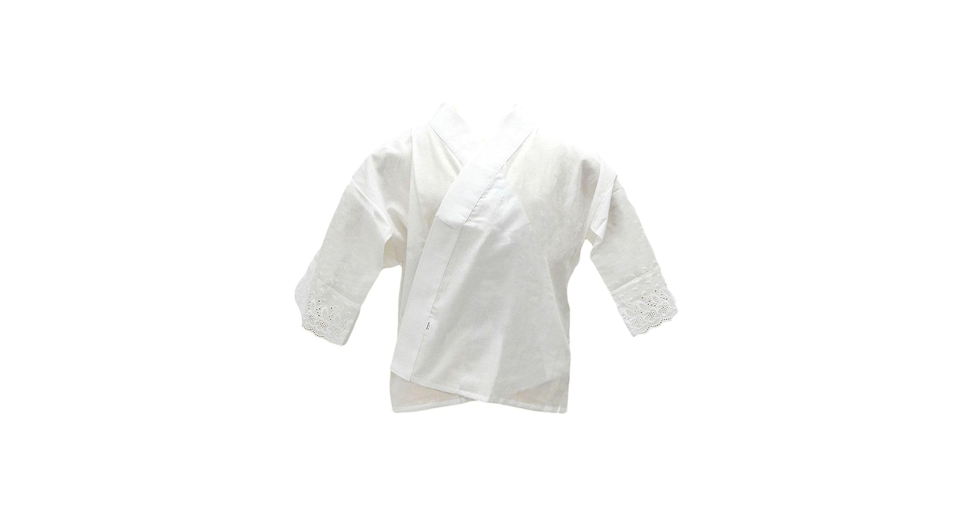 Amazon | [きもの翔鶴] 肌襦袢 半衿付き 袖口レース 筒袖 共袖