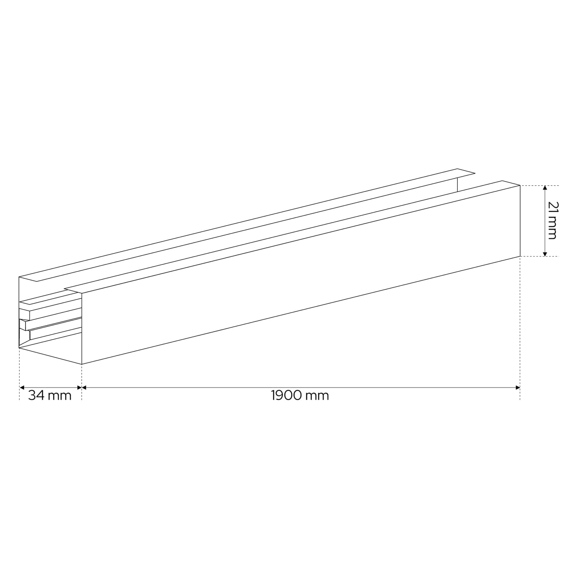 EDO - Sistema SEVA - Binario da Soffitto Monofase Bianco - Profilo Luminoso da Superficie per Faretti LED - Barra da Soffitto SEVA Track 1.9 m, 220–240 V, IP20 Illuminazione a Binario