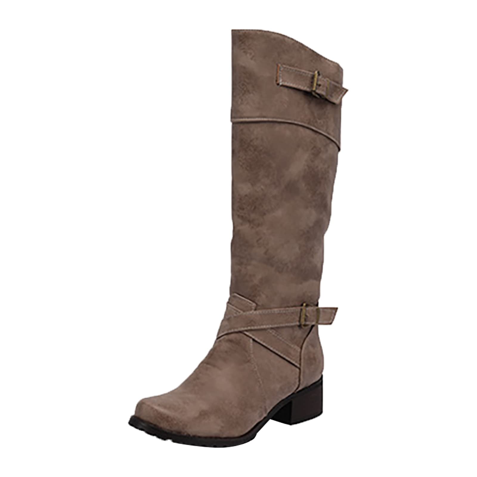 Stivali Equitazione Fashion Pelle Antiscivolo per Laterale E Lacci Motivo Stampato a metà Polpaccio Stivali Wellington Stivaletti da Pioggia Laterale E Lacci Leggero Antiscivolo Scarpe