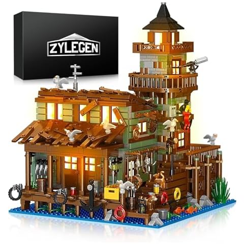 ZYLEGEN Fishing Village House Mini Bricks Building Kit,Ideas Creative Modular Architecture Mini Building Blocks Set Toys for Adult,Not Compatible with Lego Set(1,881Pcs) Cover