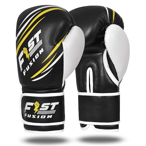 Kids Youth Boxing Gloves, Training and Sparring, Maya Hide Leather, Hook and Loop Closure, Kids Punching Bag Gloves 2 4 6 oz (Black-White, 2 oz)