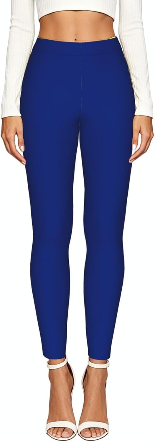 Star Purple Stretch Leggings,Opaque Printed Elasticity Pants for Workout