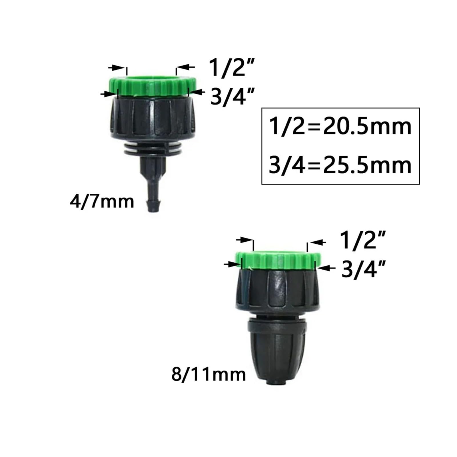 2m-50m 4/7mm 8/11 9/12mm tubería de PVC for riego de jardín aspersor de microtubo con Conector de Rosca de 1/2 ''3/4''(9I12 x 30M)