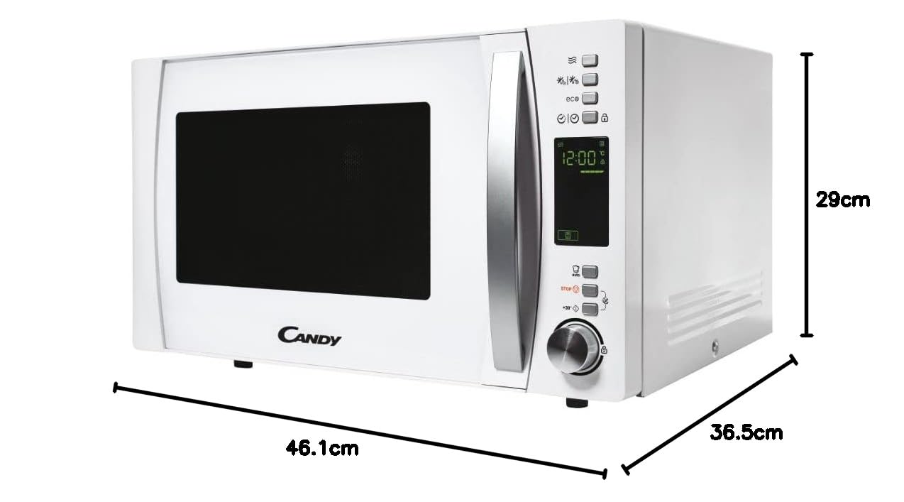 Candy COOKinAPP Forno a Microonde 22 Litri, 800W, 40 Programmi Automatici, App Simply-Fi, Funzione ECO, Programma Baby, Child Lock, Libera Installazione, 46,1 x 36,5 x 29 cm, Bianco - CMXW22DW