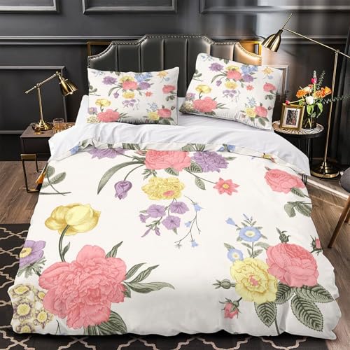 Parure de lit microfibre hypoallergénique housse couette 3D double - 2