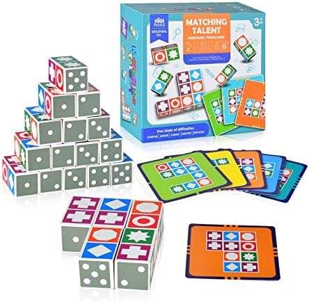 Family Board Games, Pattern Block Puzzles Games for Children&Adults, Matchings Puzzle Games Toys Puzzle Board Game Kit for Party&Family Night