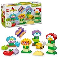 LEGO DUPLO Creative Garden & Flowers Building Set, Kids Stacking Toy for 2+ Year Old Boys & Girls, Building Blocks for Baby with 3 Animal Figures, Educational Montessori Toy for Toddlers 10444
