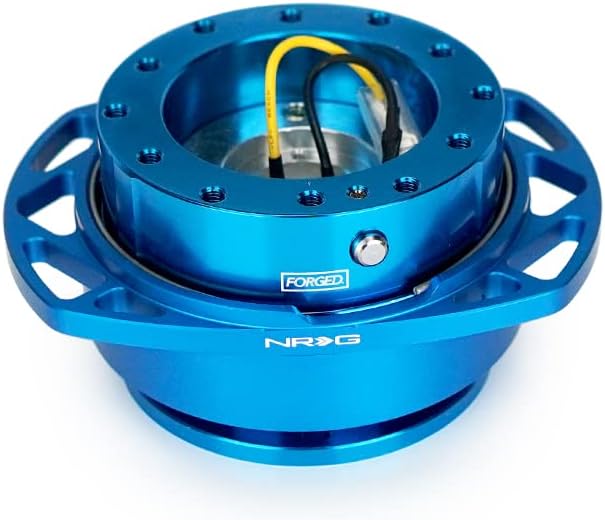 Miniatura 2 de NRG Innovations NRG-SRK-257BL-BL Kit de adaptador de liberación rápida para volante Gen 2.0, cuerpo azulanillo de recorte azul 6x70mm y patrón de