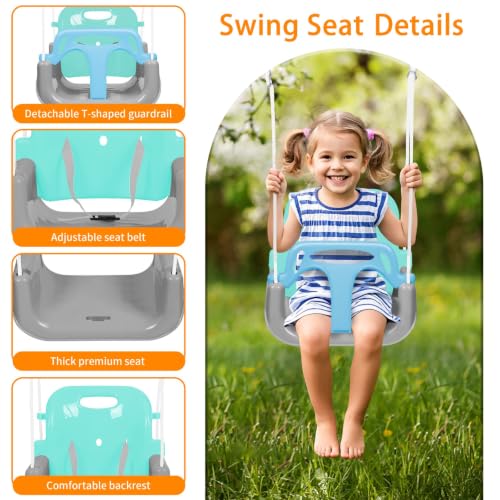 Image of 3-in-1 Toddler Swing Set, Foldable Baby Swing with Stand